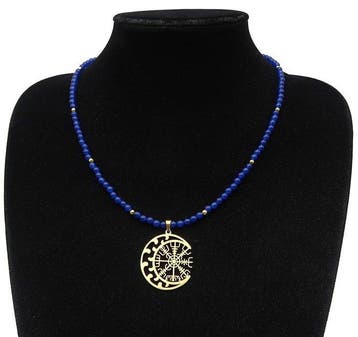 Saffierkompas Viking Vegvisir en Maan – Symbool van Reizen