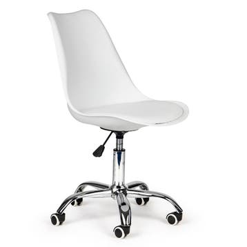 Witte bureaustoel met wielen | -40% korting, retour deal, Verzenden, Wit, Zo goed als nieuw, Bureaustoel