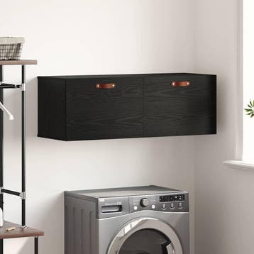 vidaXL Wandkast 100 x 36,5 x 35 cm Bewerkt hout Zwart Eiken, Verzenden