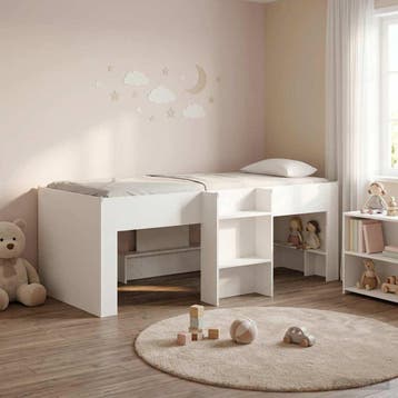 vidaXL Kinderhoogslaper Wit 80 x 200 cm Bewerkt hout, Verzenden