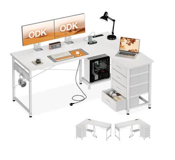 ODK Hoekbureau met 4 laden, 135×100 cm, L-vormig met stop.., Huis en Inrichting, Ophalen of Verzenden, Nieuw