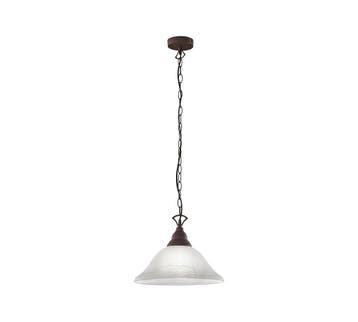Trio COUNTRY hanglamp | E27 Fitting | roestkleur met albast, Huis en Inrichting, Verzenden, Nieuw