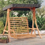 vidaXL Schommelbank met luifel vurenhout met teak afwerking, Verzenden, Nieuw