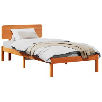 vidaXL Bedframe Wasbruin 100 x 200 cm Massief grenenhout, Huis en Inrichting, Verzenden, Nieuw