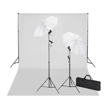 vidaXL Studioset met witte achtergrond en lampen 600x300 cm, Verzenden