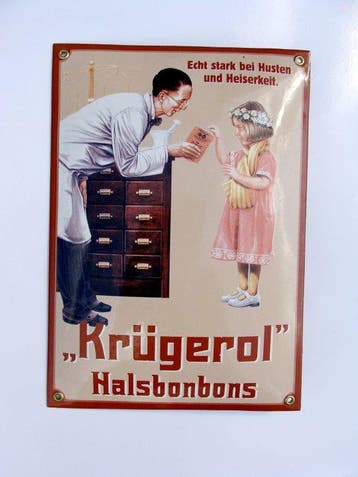 Krügerol - Krügerol emailleplaat Keelsnoepjes, echt sterk