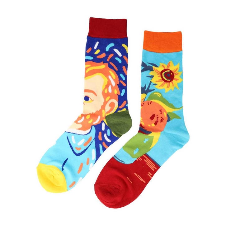 Sokken - Kunst van Gogh Print - Blauw Multicolor - Katoen -, Kleding | Dames, Sokken en Kousen