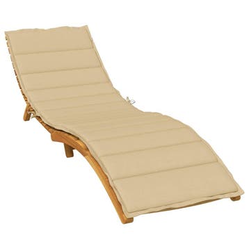 vidaXL Ligbedkussen 200x60x4 cm stof gemêleerd beige, Verzenden