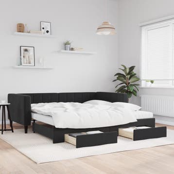 vidaXL Slaapbank met onderschuifbed en lades 100x200 cm, Verzenden, Nieuw