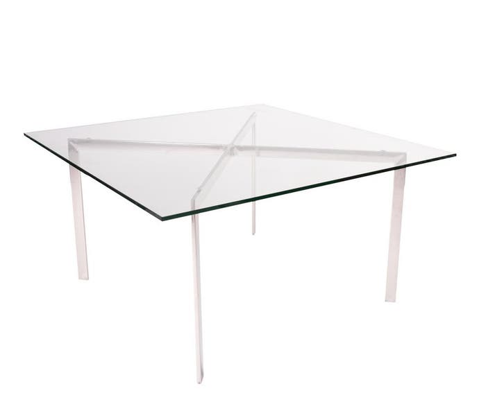 Salontafel Barcelona Pavillion 90cm transparant, Huis en Inrichting, Tafels | Salontafels, Nieuw, Verzenden