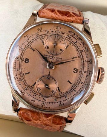 Chronographe Suisse - Antimagnetique 18K GOLD Chronograph, Nieuw
