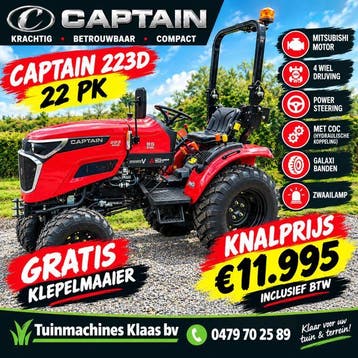 captain 223 met galaxibanden en nieuwe klepelmaaier