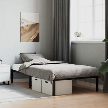 vidaXL Bedframe metaal zwart 100x200 cm, Verzenden, Nieuw