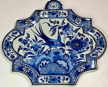 De Porceleyne Fles, Delft - Assiette murale - Bloemenmand &, Antiquités & Art