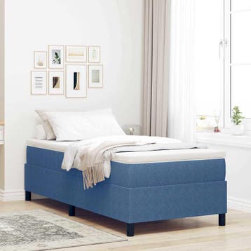 vidaXL Boxspring bed Blauw en Wit 100 x 200 cm Corduroy stof, Verzenden, Nieuw