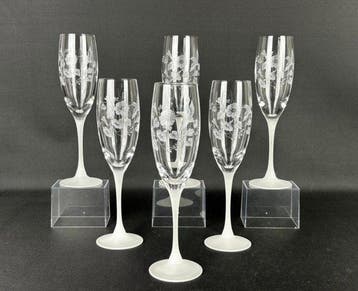 Avon - Verre à champagne (6) - Colibri - Cristal - Flûtes à