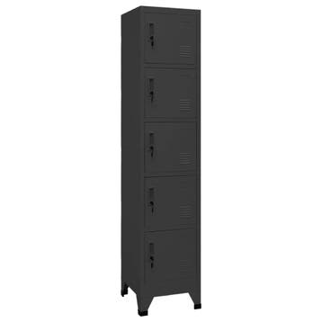 vidaXL Lockerkast 38x40x180 cm staal antracietkleurig, Verzenden, Nieuw