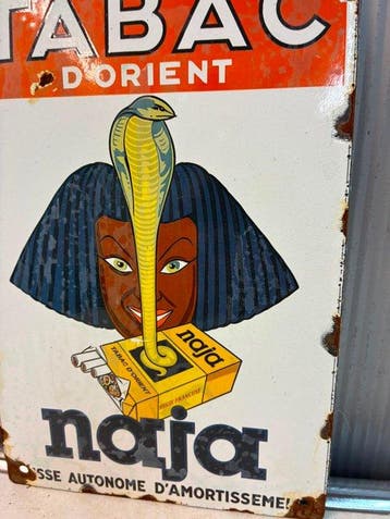 Tabac d’Orient Naja – Cobra – Emaille Reclamebord - Enseigne