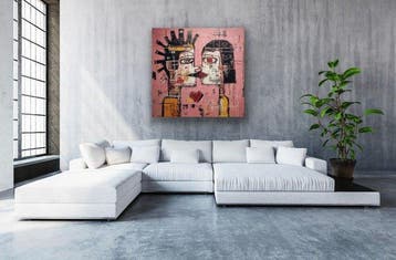 Eric Brumette - KISS ME LIKE BASQUIAT 7 - Toile L - LIMITED, Antiek en Kunst