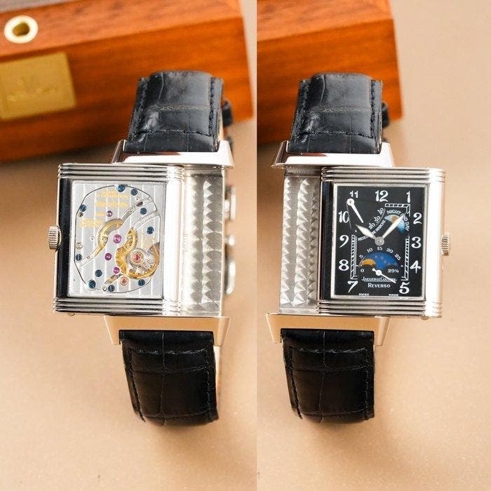 Jaeger-LeCoultre - Reverso Grande Taille Sun Moon Night &, Handtassen en Accessoires, Horloges | Heren