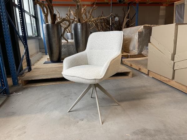 Veiling - Eetkamerstoel Fogio (set van 4)- Boucle natural- d, Huis en Inrichting, Stoelen, Nieuw