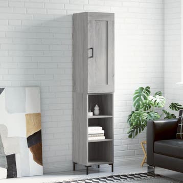 vidaXL Hoge kast 34,5x34x180 cm bewerkt hout grijs sonoma, Verzenden, Nieuw