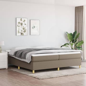 vidaXL Boxspring bed stof taupe 200x200 cm, Verzenden