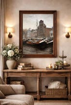 Nederlandse school (XX) - Winterstilte aan Amsterdamse