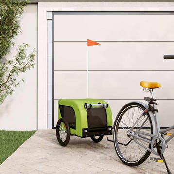 vidaXL Hondenfietstrailer oxford stof en ijzer groen en, Verzenden