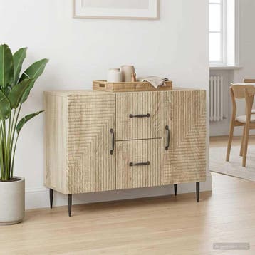 vidaXL Dressoir met lade Sonoma Eiken 89 x 34,5 x 60 cm, Huis en Inrichting, Verzenden, Nieuw