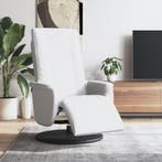 vidaXL Fauteuil verstelbaar met voetensteun kunstleer wit, Verzenden