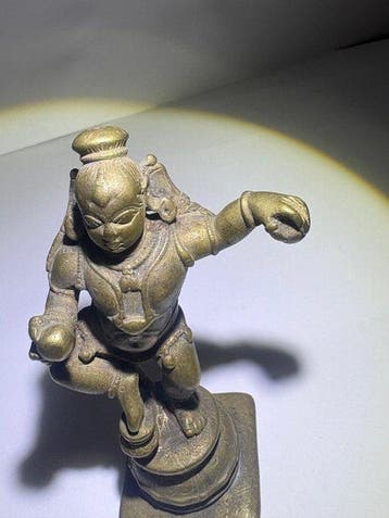 Dansende Krishna - Brons - India - 17e–18e eeuw