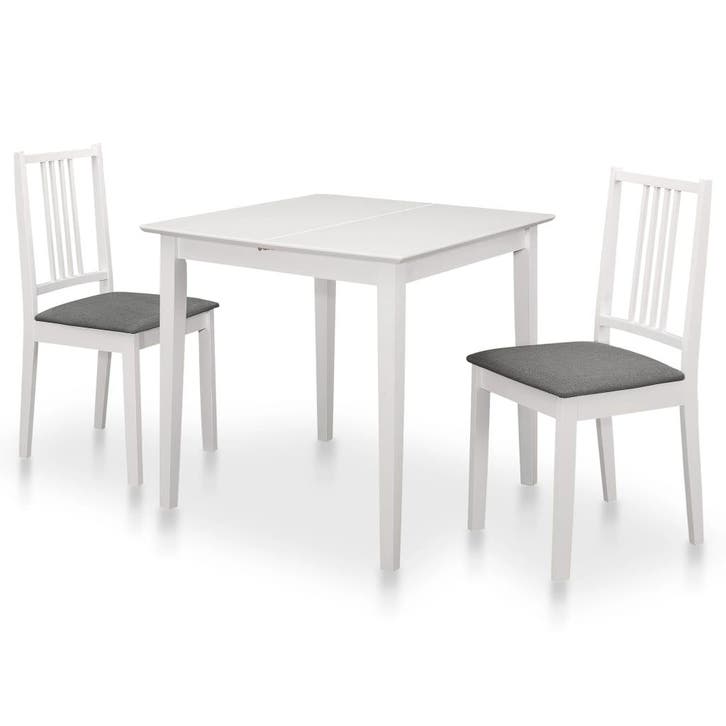 vidaXL 3-delige Eethoek MDF wit, Huis en Inrichting, Complete eetkamers, Nieuw, Verzenden