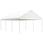 vidaXL Prieel met dak 6,69x4,08x3,22 m polyetheen wit, Tuin en Terras, Partytenten, Verzenden, Nieuw