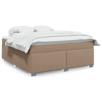 vidaXL Boxspring met matras kunstleer cappuccinokleurig, Verzenden, Nieuw