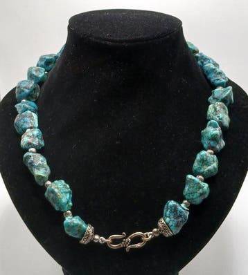 Turquoise Goud nuggets - Hoogte: 55 cm - Breedte: 2.5 cm-