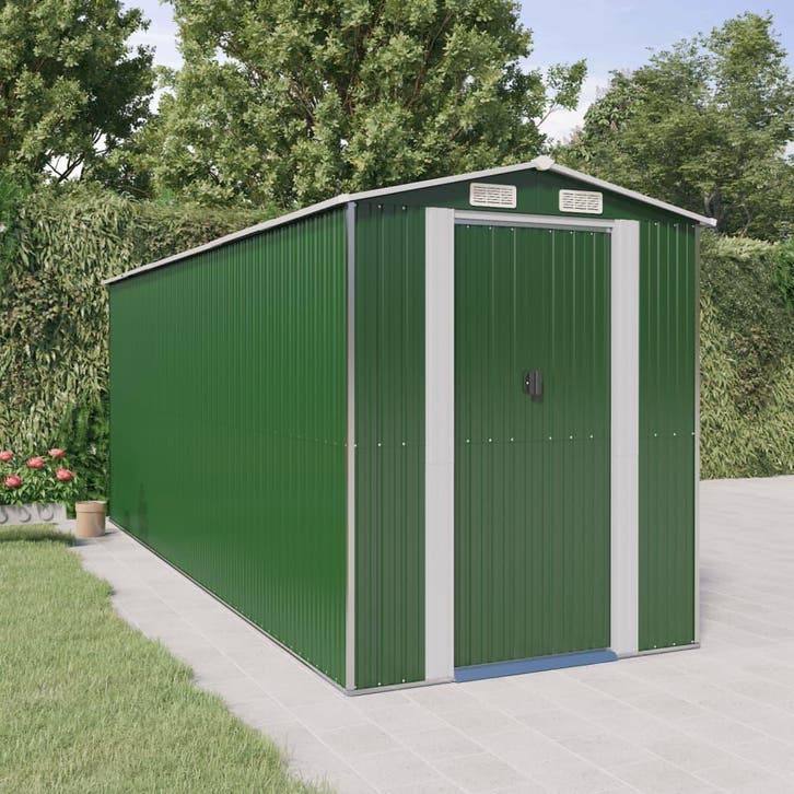 vidaXL Tuinschuur 192x523x223 cm gegalvaniseerd staal groen, Jardin & Terrasse, Abris de jardin, Envoi