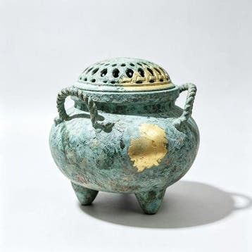 Koro en bronze japonais Showa Takaoka, brûleur dencens,