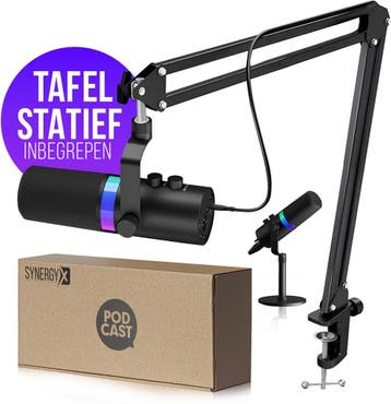 Microfoon - Gaming Microfoon - Met standaard - Zwart - Syner, Verzenden