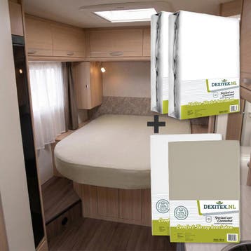 Textielpakket Queensbed/Eilandbed - 2 moltons en 2 jersey
