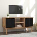 vidaXL TV Stand OTTA 113,5 x 43 x 57 cm Zwart Massief, Huis en Inrichting, Verzenden, Nieuw