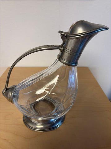 Edle Vintage Entenkaraffe, Weinkaraffe, Dekanter mit Punze -, Antiquités & Art