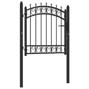 vidaXL Poort met speerpunten 100x100 cm staal zwart, Tuin en Terras, Verzenden, Nieuw