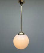 Plafonnier - Opaline - Lustre suspendu en laiton avec une