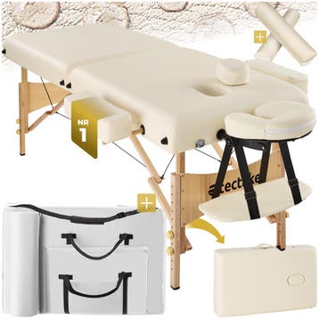 Massagetafel-set met 2 zones, 7,5cm matras en houten frame, Sport en Fitness, Verzenden, Nieuw