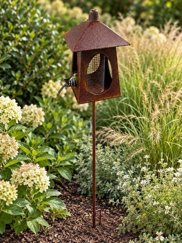 Decoratief ornament - tuinsteker met decoratieve vogel -