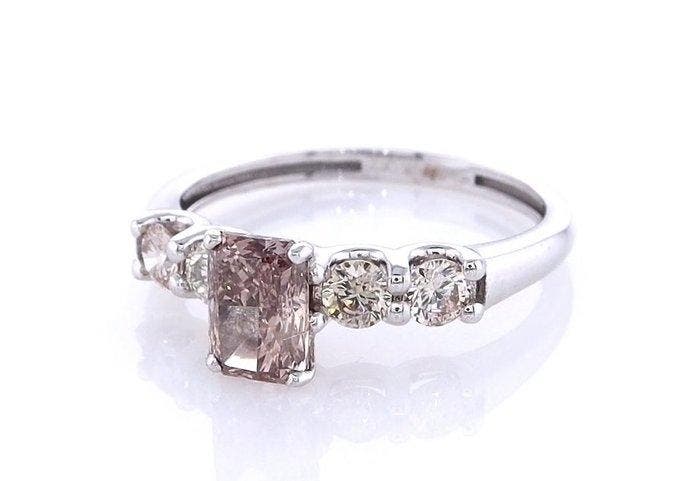 Zonder minimumprijs - Ring - 14 karaat Witgoud - 1.07ct. tw., Bijoux, Sacs & Beauté, Bagues
