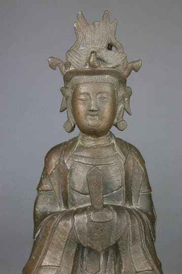 Statue Figure Bronze sculpte - Kwanyin Bouddha - Ming -