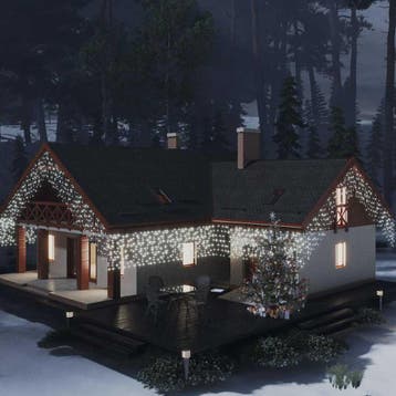 vidaXL Lichtgordijn met 400 LEDs en 8 functies 10 m koudwit, Verzenden, Nieuw