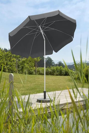 Schneider Parasol Ibiza, antraciet, rond, 240 cm, 681-15,..., Tuin en Terras, Ophalen of Verzenden, Nieuw